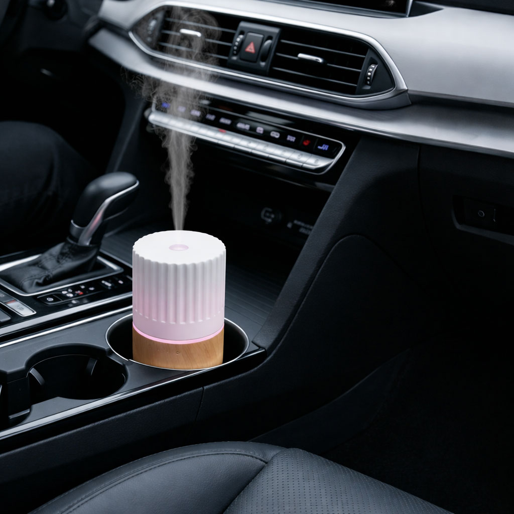 Car nebulizing diffuser for portable fragrance use