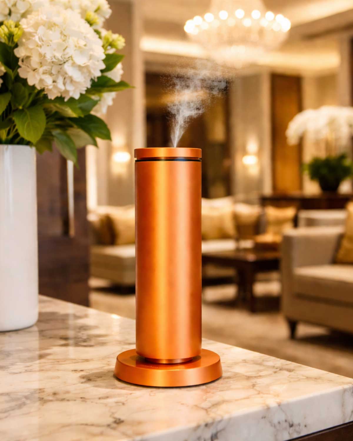 Hotel scent diffuser in a hospitality environment